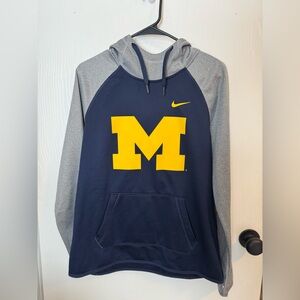 Nike Gray and Navy Michigan Hoodie